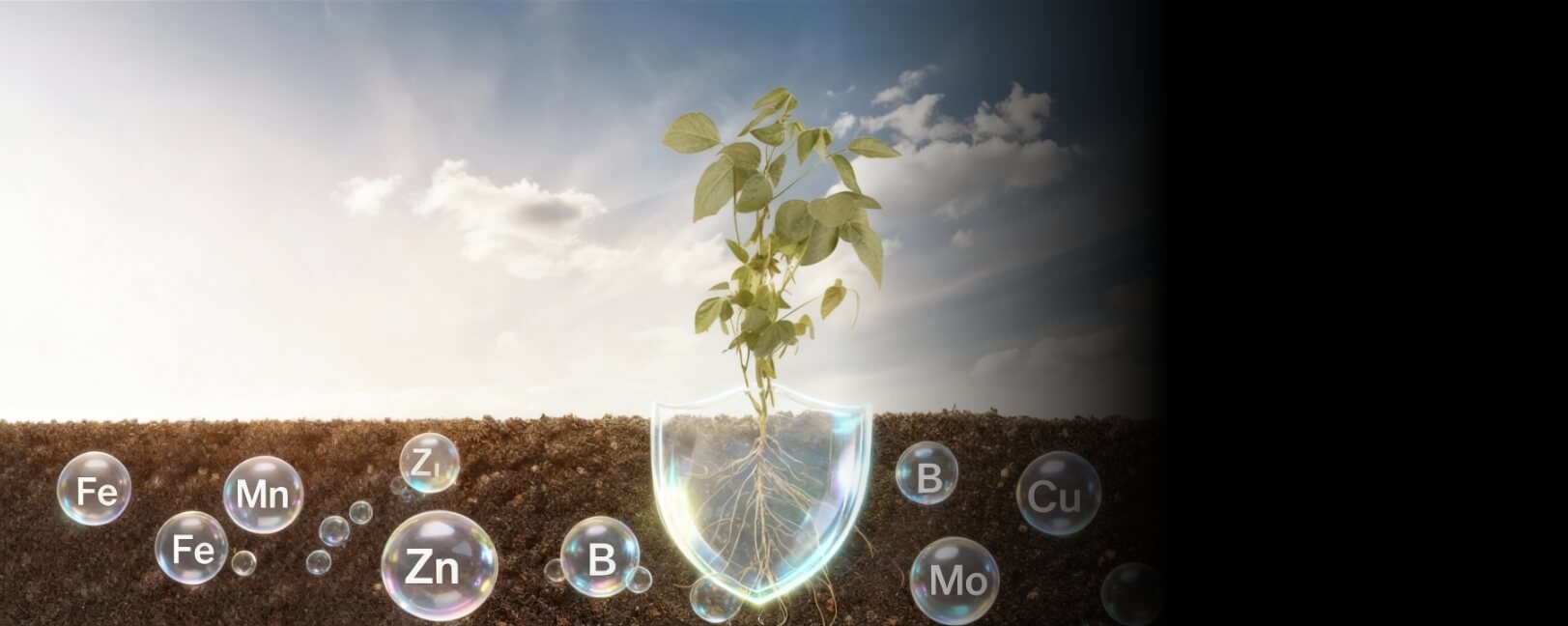 Ihumate fertilizer providing balanced minerals for field seedlings.