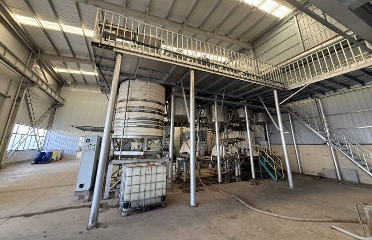 Live shot of Ihumate factory area: Showcasing the company professional fertilizer production facilities.