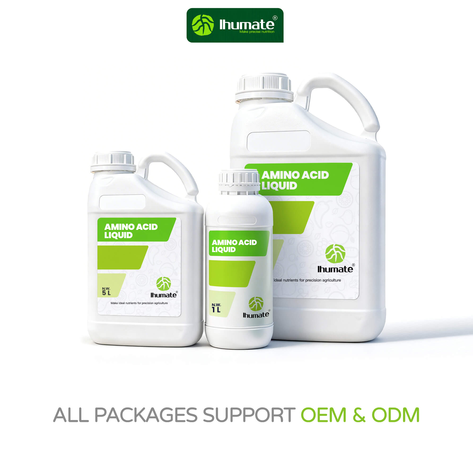 Ihumate agricultural amino acid liquid OEM packaging-format example and product video cover; printed text is not the product specification