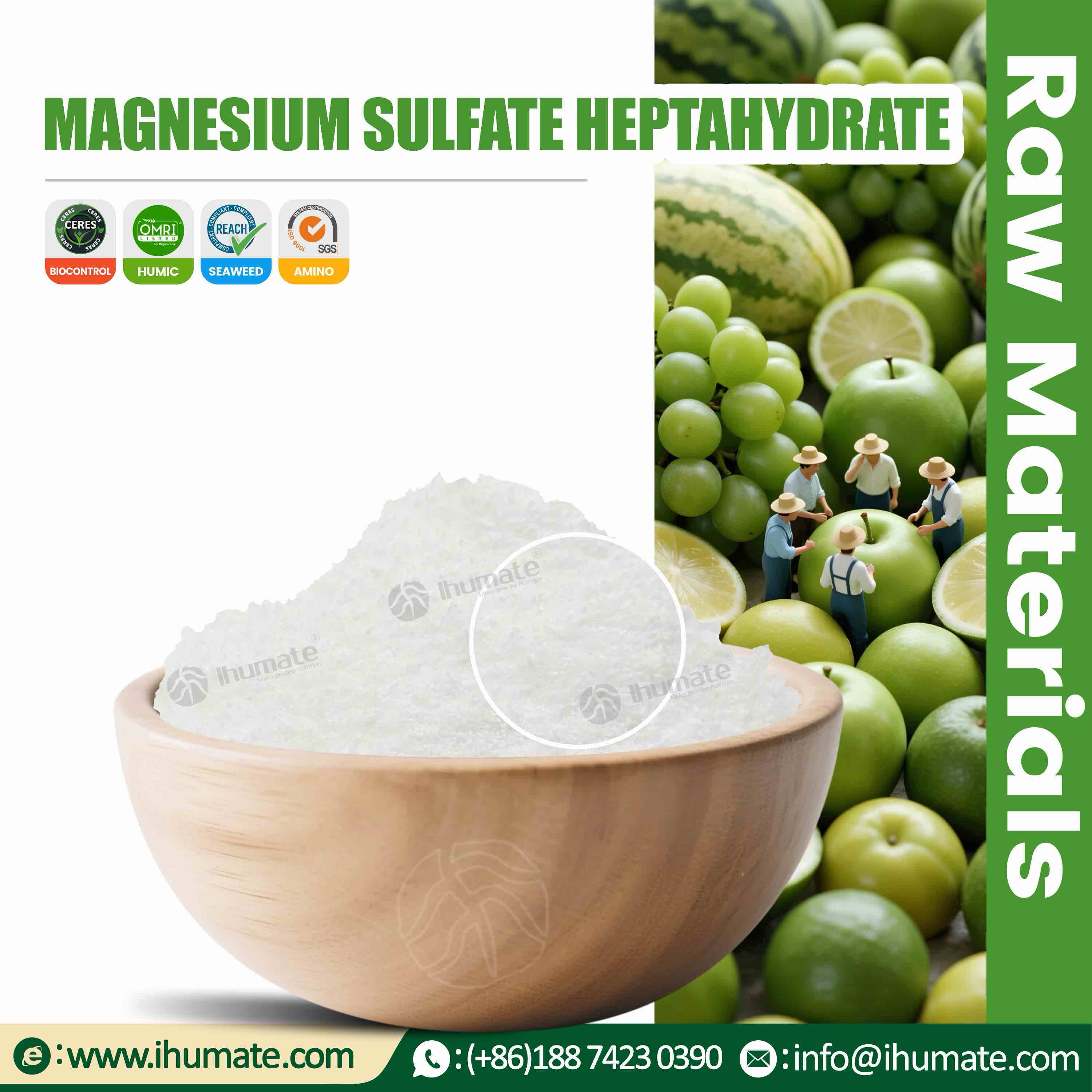 Ihumate premium agricultural Magnesium Sulfate Heptahydrate white fully water-soluble magnesium sulfur fertilizer raw material