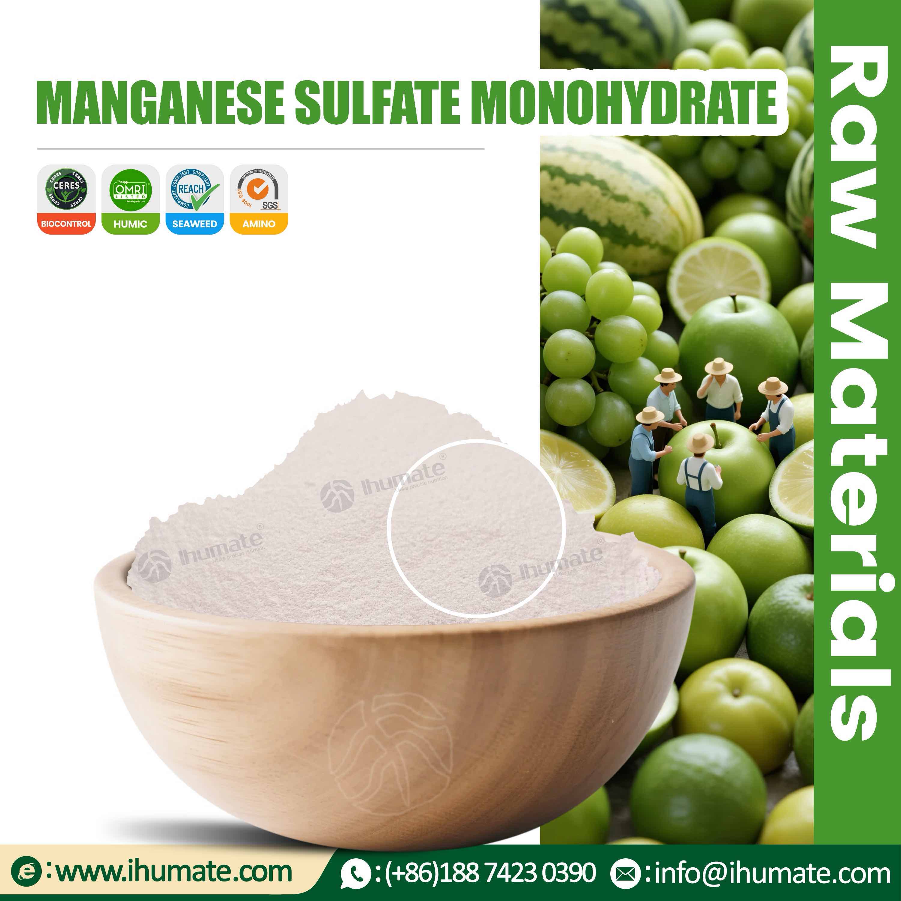 Ihumate premium agricultural Manganese Sulfate Monohydrate pale-pink fully water-soluble micronutrient fertilizer raw material