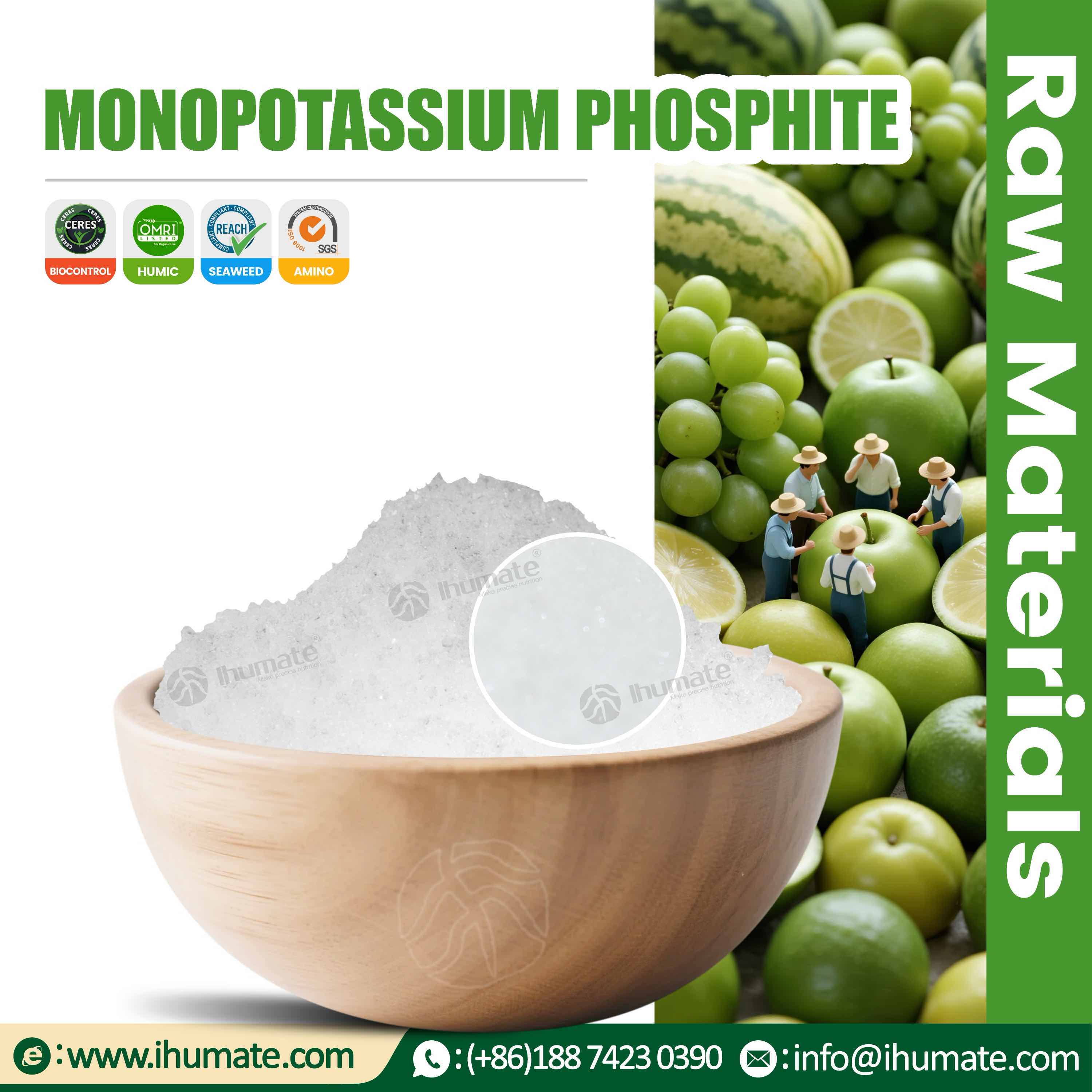 Ihumate Monopotassium Phosphite 0-58-38 white fully water-soluble raw material for fertilizer and fungicide programs