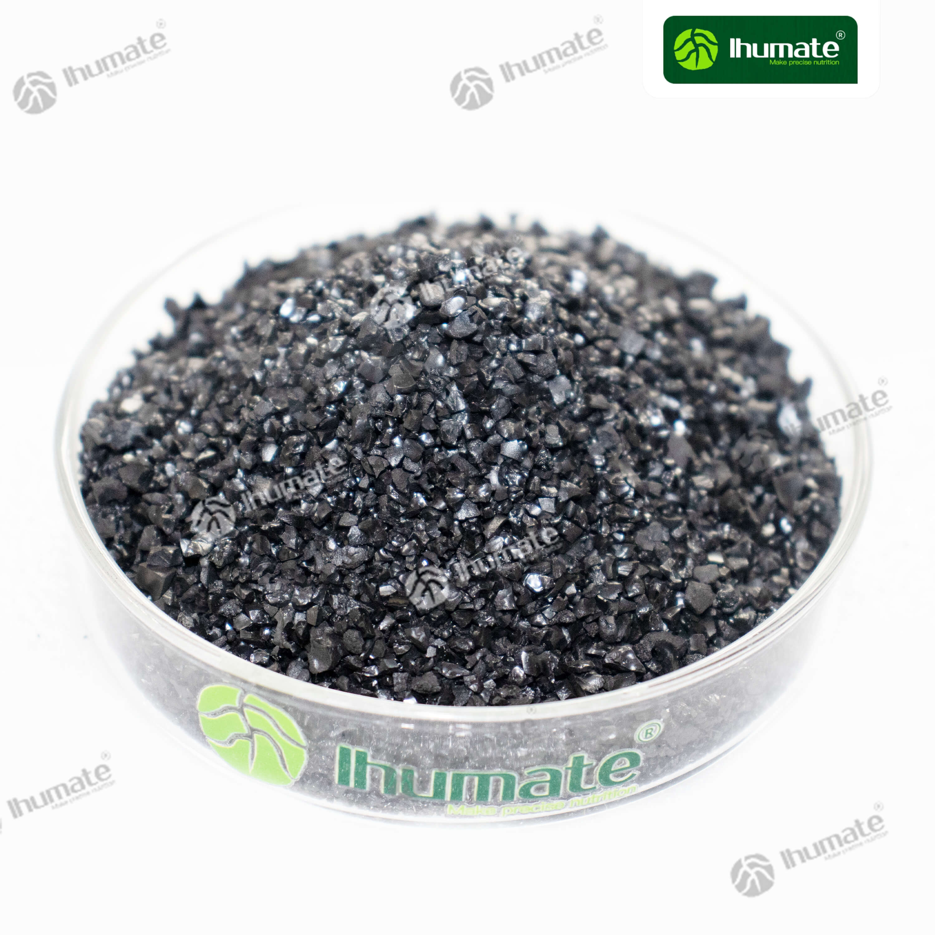ihumate potassium humate granules front view, showing its regular round shape