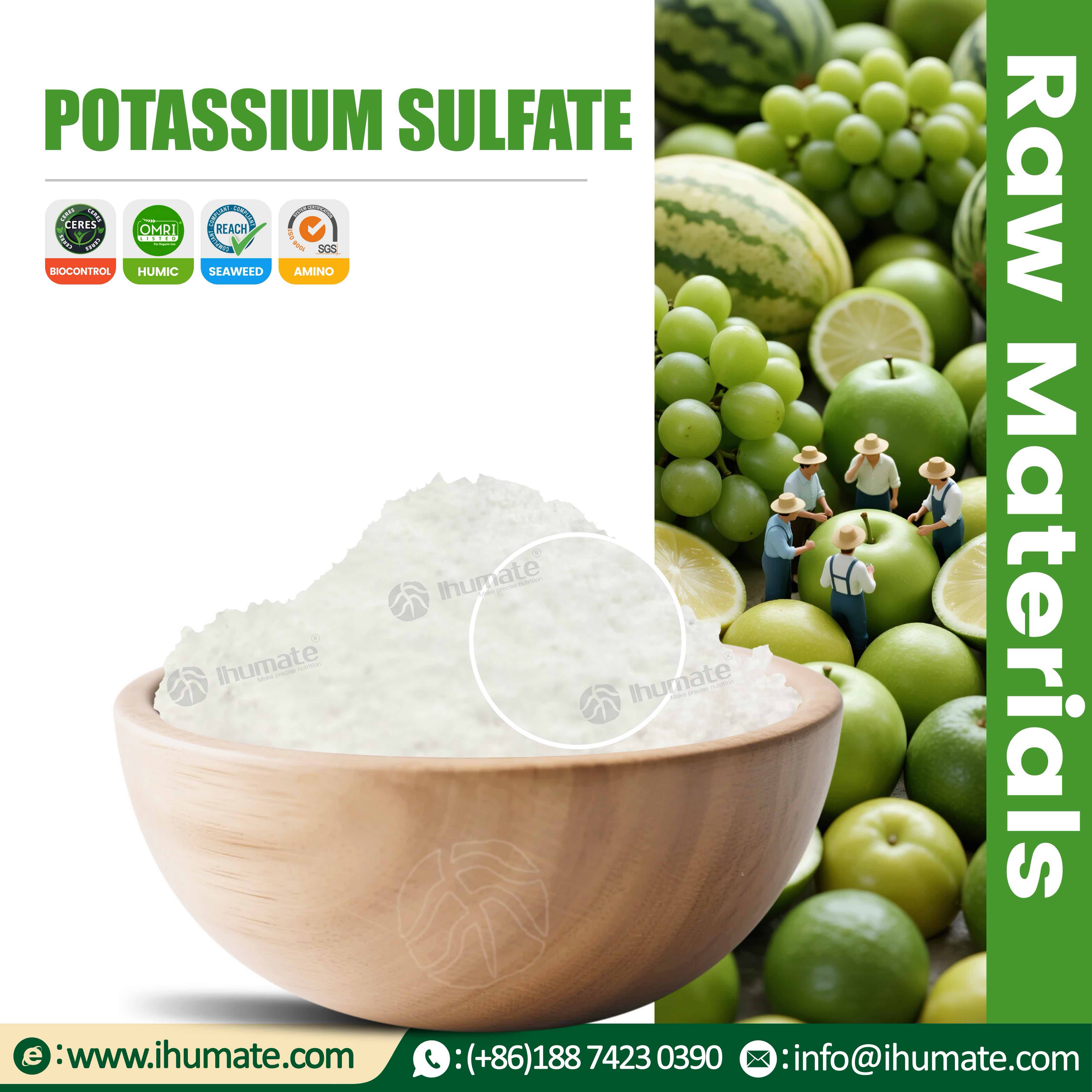 Ihumate premium agricultural Potassium Sulfate SOP 0-0-52 white fully water-soluble potassium sulfur fertilizer